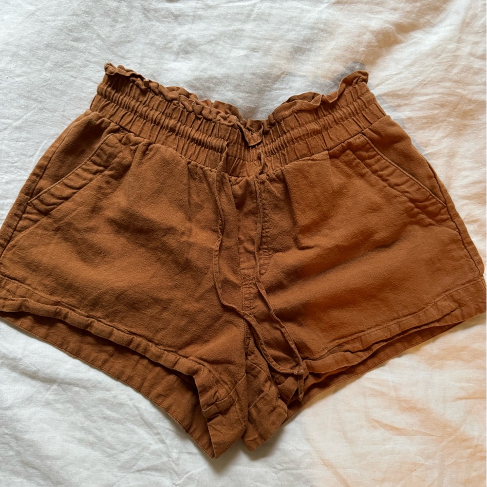 a new day Rust Brown Paperbag Waist Women’s Shorts